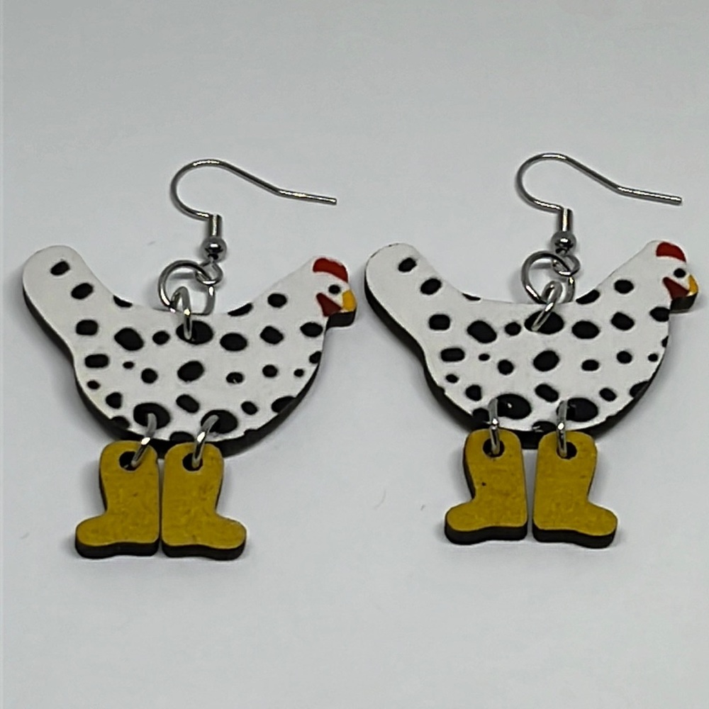 Earrings Chicken gift for animal lovers